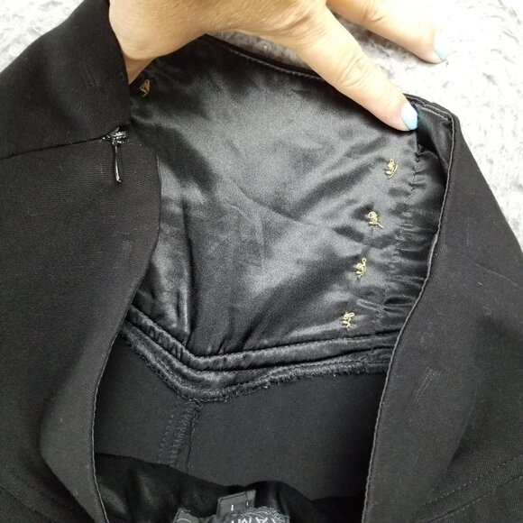 Rampage Pants Womens 1 Black Stretch Mid Rise Solid Button Detail Trouser - Picture 9 of 14